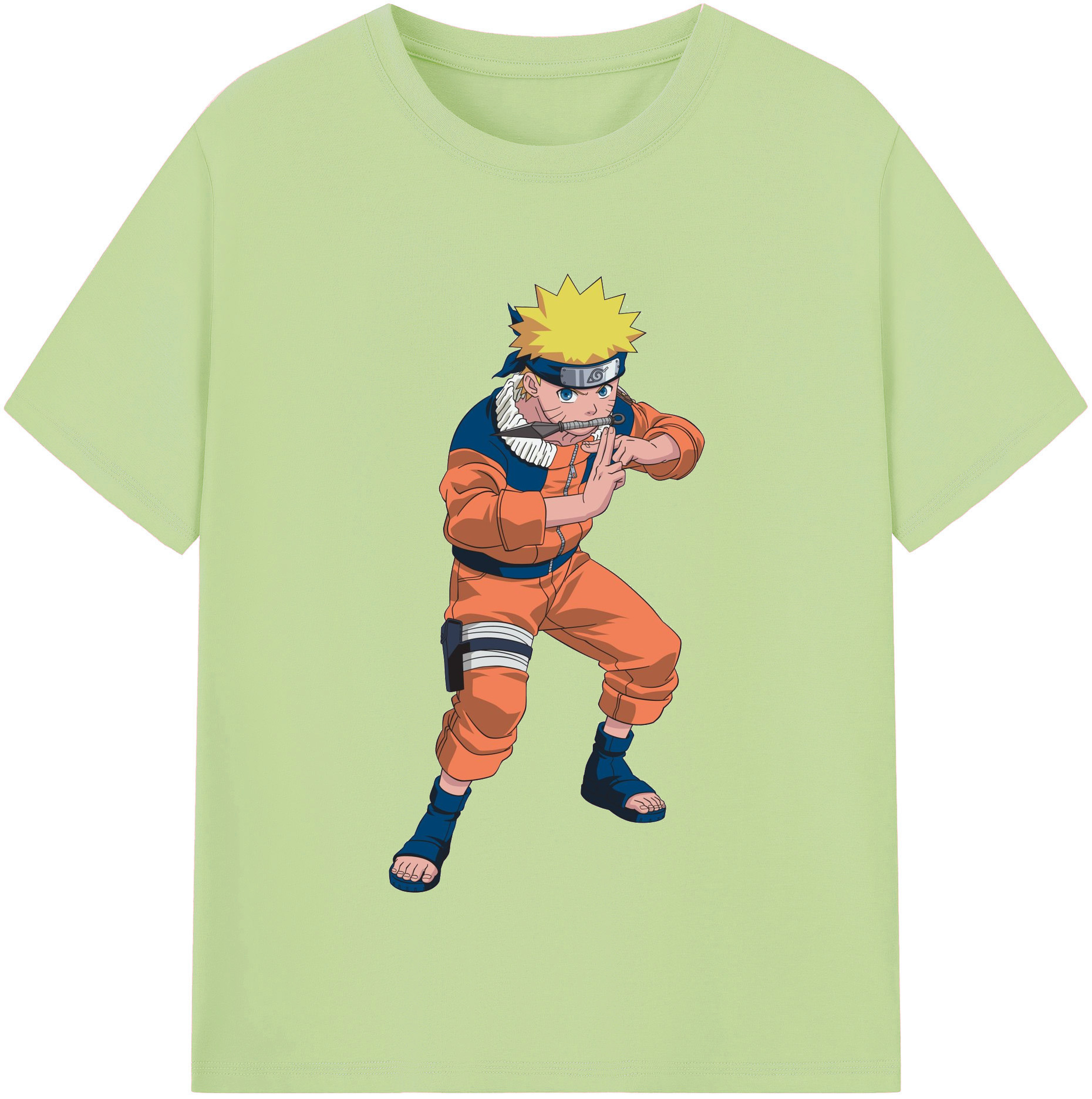 （画像用） NARUTO -ナルト- うずまき ナルト Uzumaki Naruto 綿100％半袖Tシャツ（フロントプリント）